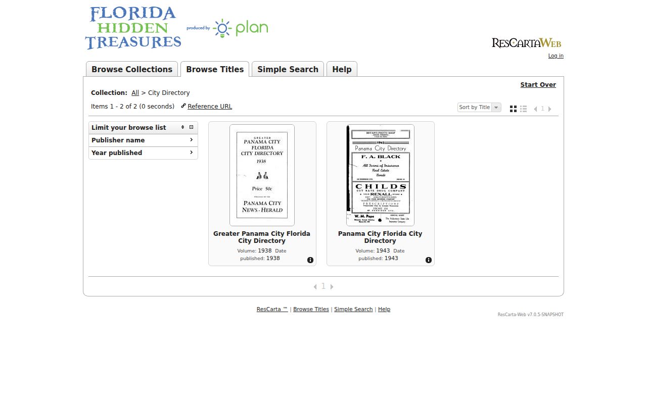 Panama City city directory scans in Florida Hidden Treasures