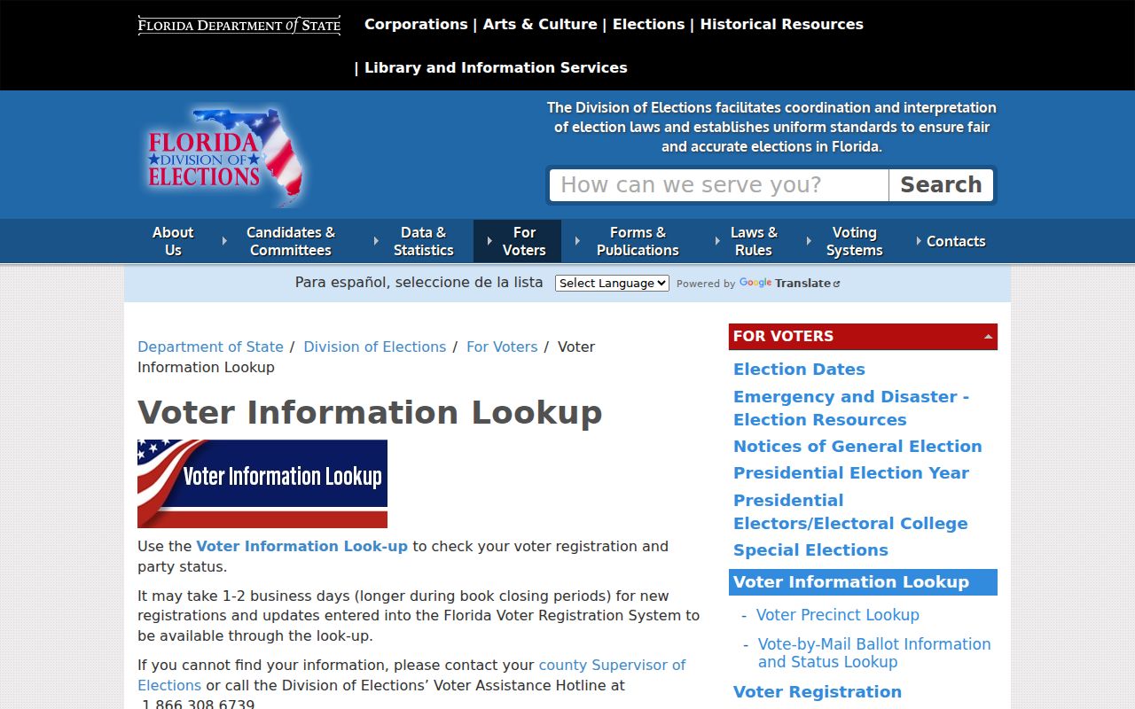 Panama City residents directory voter status lookup